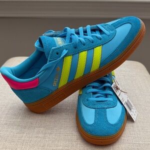 Adidas Handball Spezial - Bright Blue and Neon Yellow Sneakers